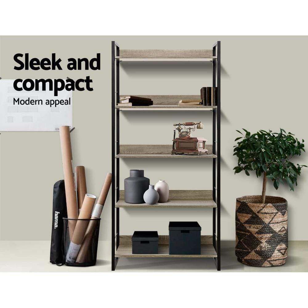 Artiss Wooden Bookshelves Display Book Shelf 5 tier - Newstart Furniture