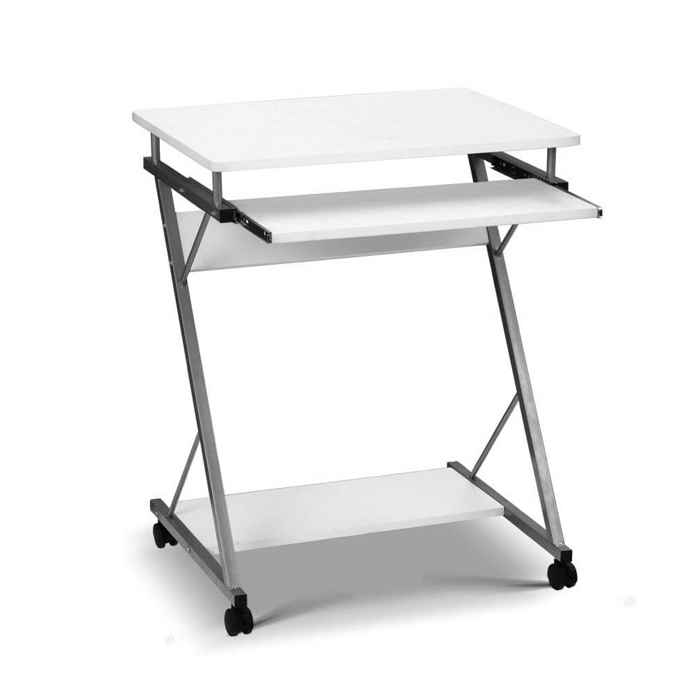 Artiss Pull Out Table Desk White - Newstart Furniture