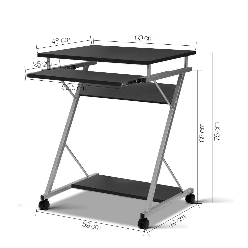Artiss Pull Out Table Desk Black - Newstart Furniture