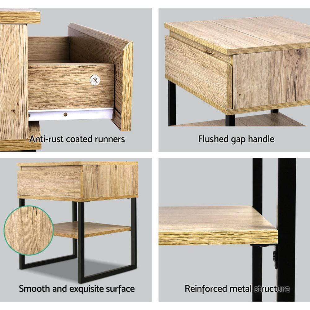 Artiss Chest Style Bedside Table - Newstart Furniture