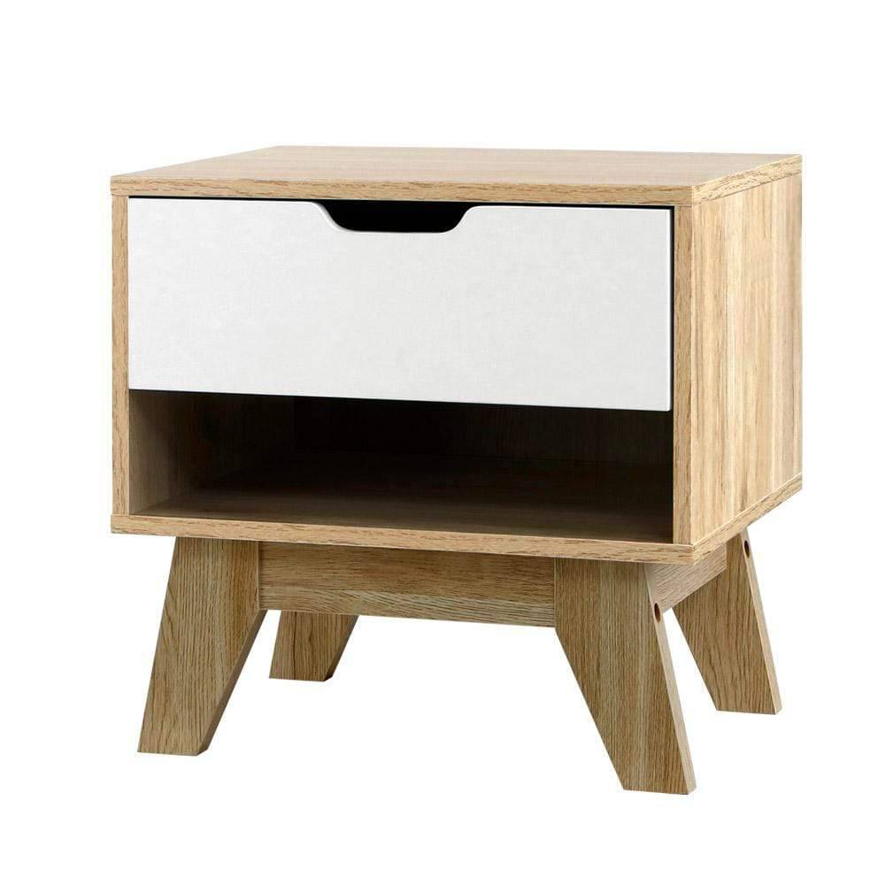 Iker Wooden Bedside Table - Newstart Furniture