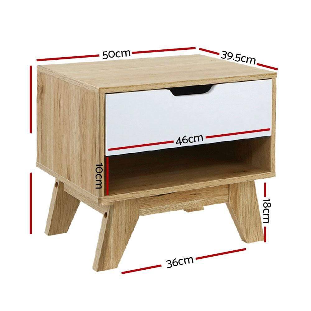 Iker Wooden Bedside Table - Newstart Furniture