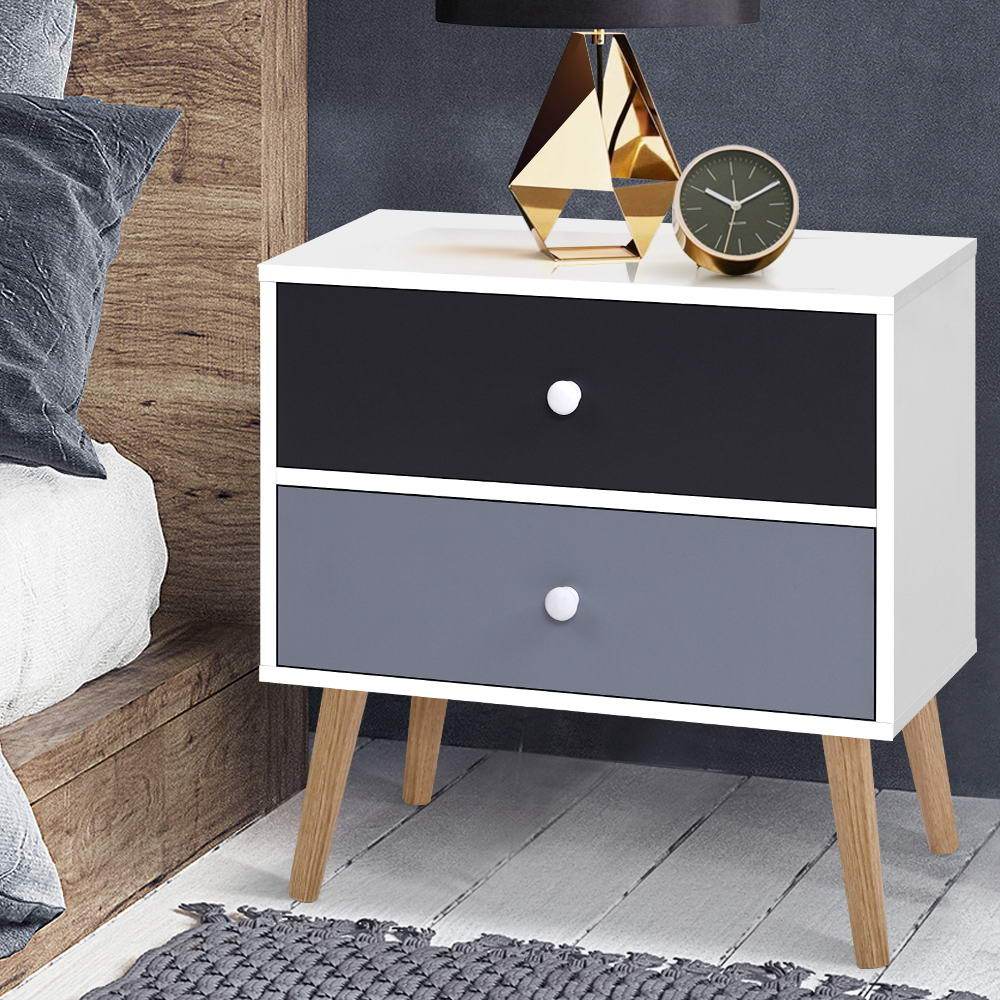 Artiss Bedside Table with Drawers - Newstart Furniture