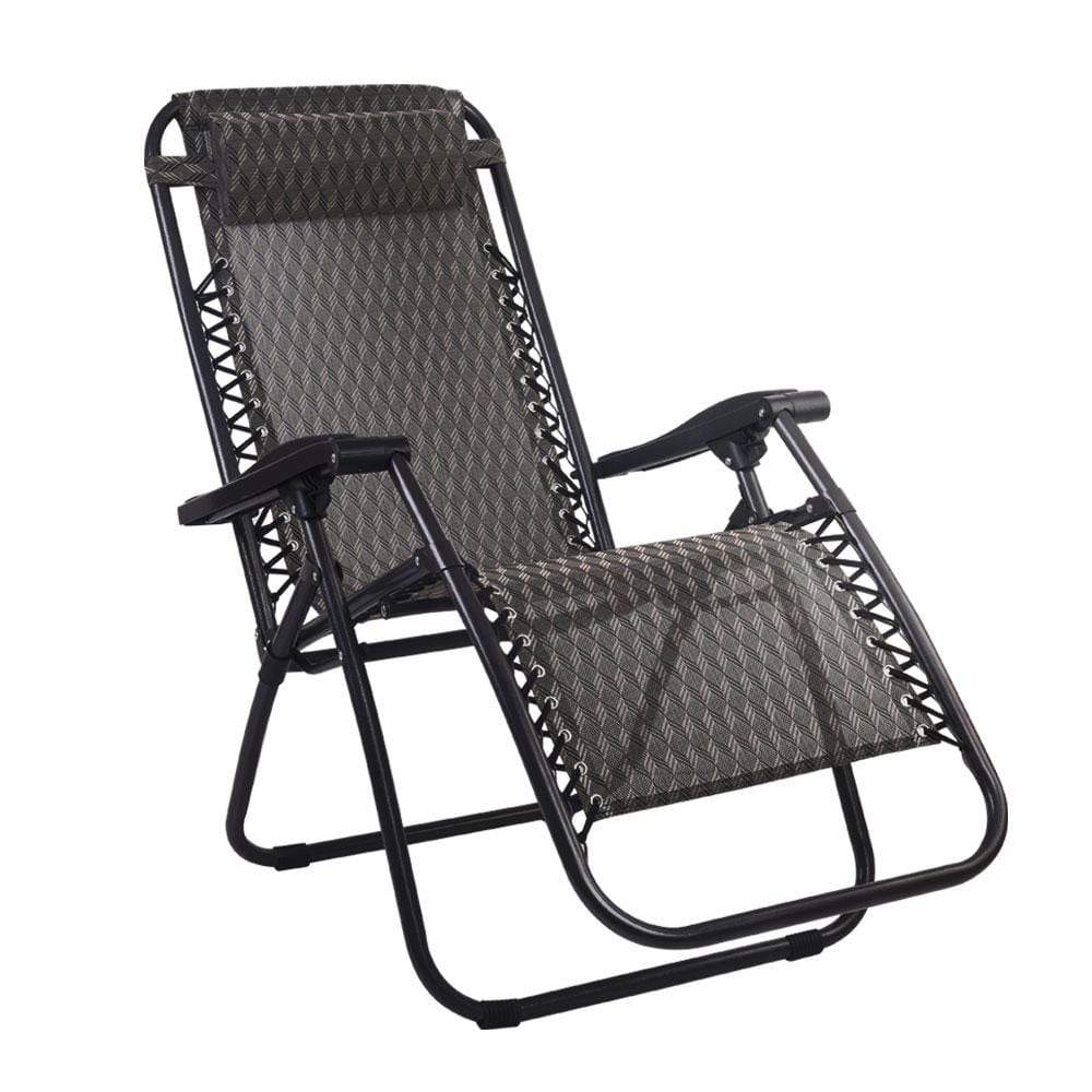 Gardeon Recliner Foldable Outdoor Chair Grey - Newstart Furniture