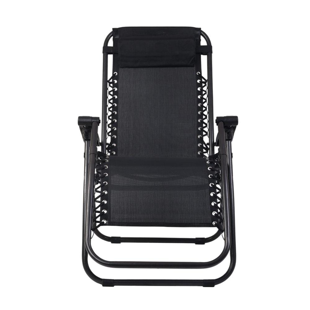 Gardeon Recliner Foldable Outdoor Chair Black - Newstart Furniture