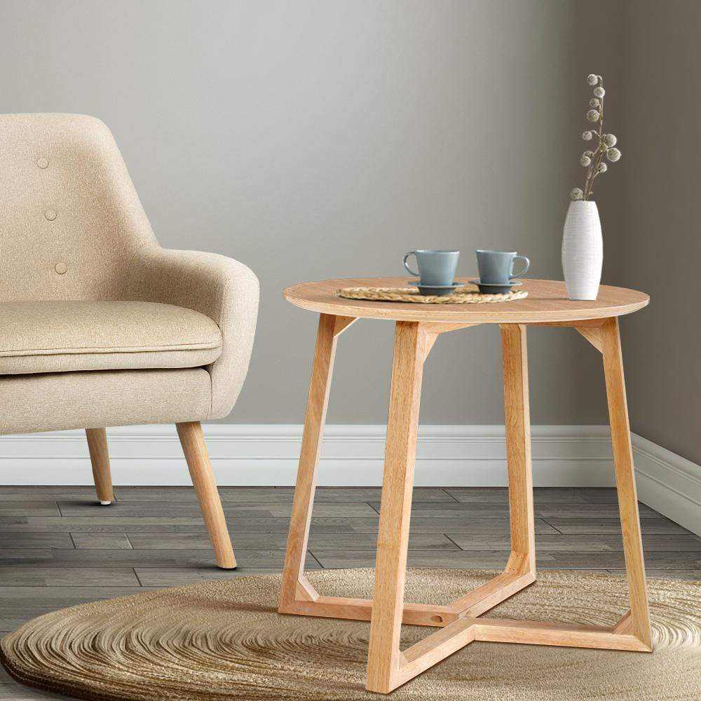 Artiss Coffee Table Round Beige - Newstart Furniture