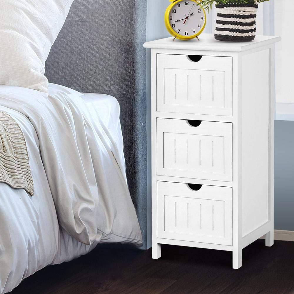 Artiss Bedside Table - White - Newstart Furniture