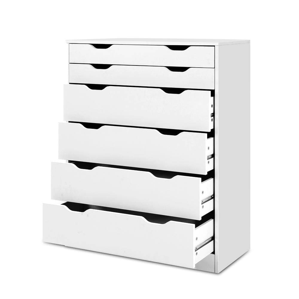 Artiss Tallboy Chest of Drawers White - Newstart Furniture