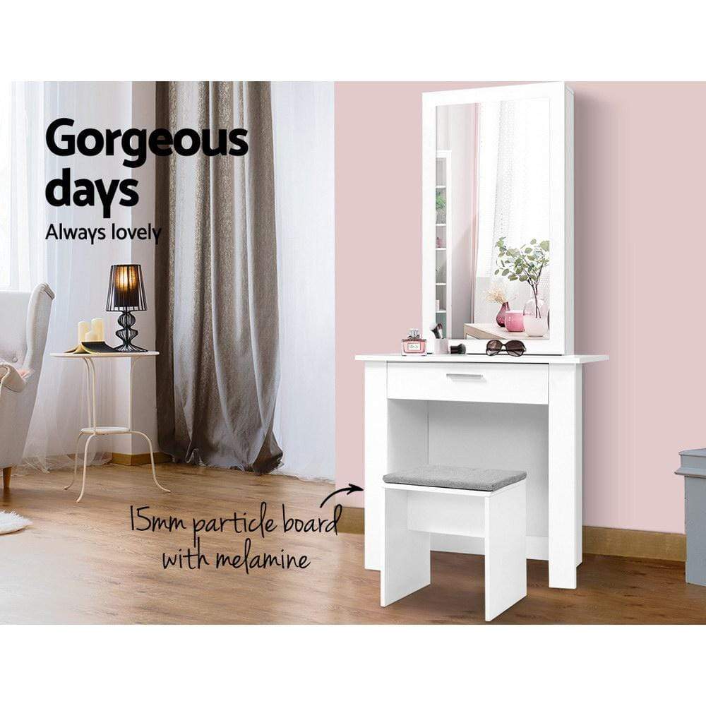 Artiss Dressing Table with Mirror Stool - Newstart Furniture