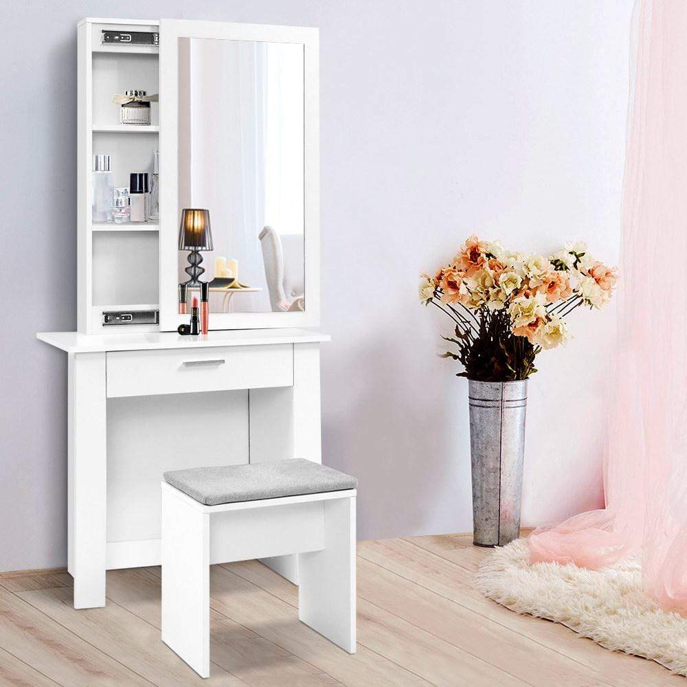 Artiss Dressing Table with Mirror Stool - Newstart Furniture