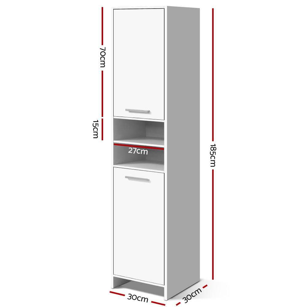 Artiss Storage Cabinet Cupboard White185cm - Newstart Furniture