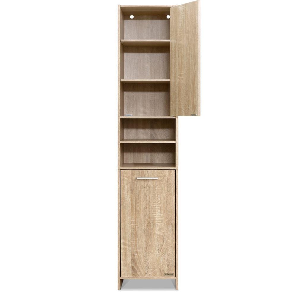 Artiss Cupboard Storage Cabinet Oak 185cm - Newstart Furniture