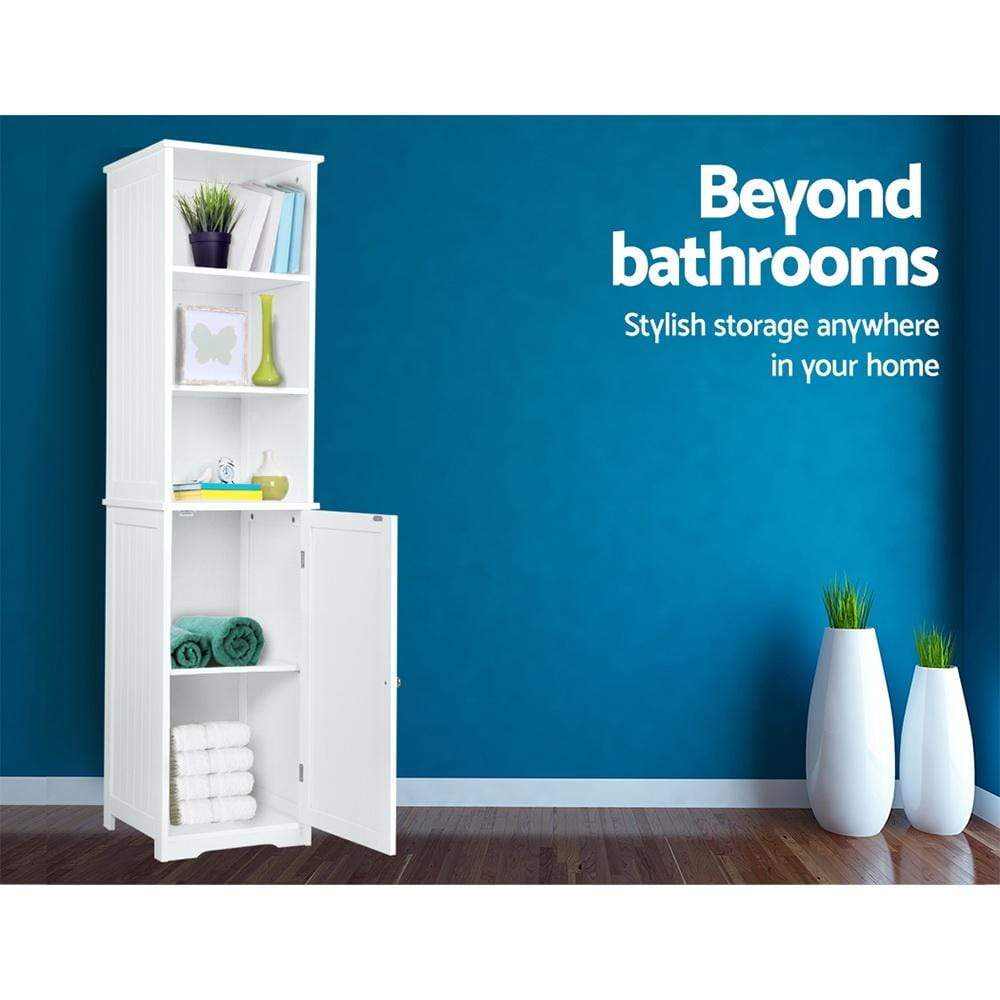 Artiss Bathroom Tallboy Storage Cabinet White - Newstart Furniture