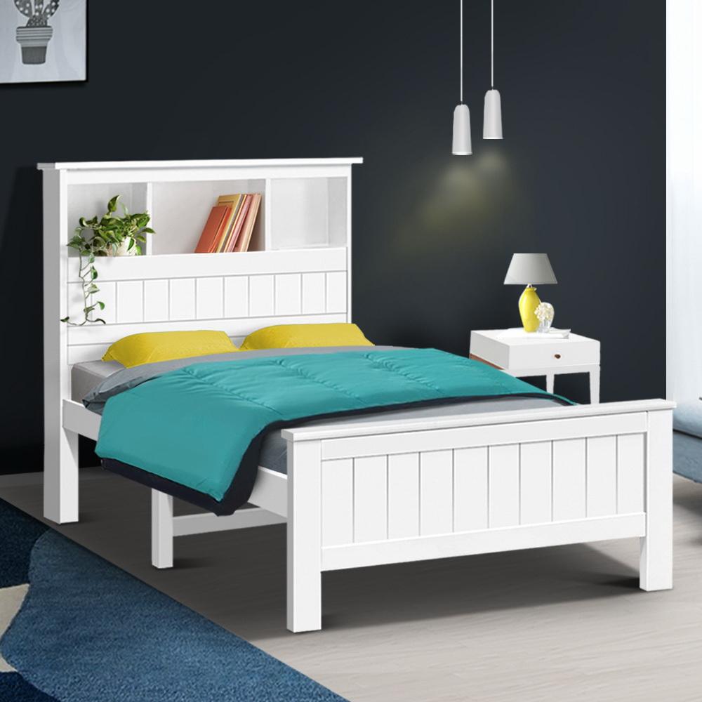 Artiss King Single Wooden Timber Bed Frame - Newstart Furniture