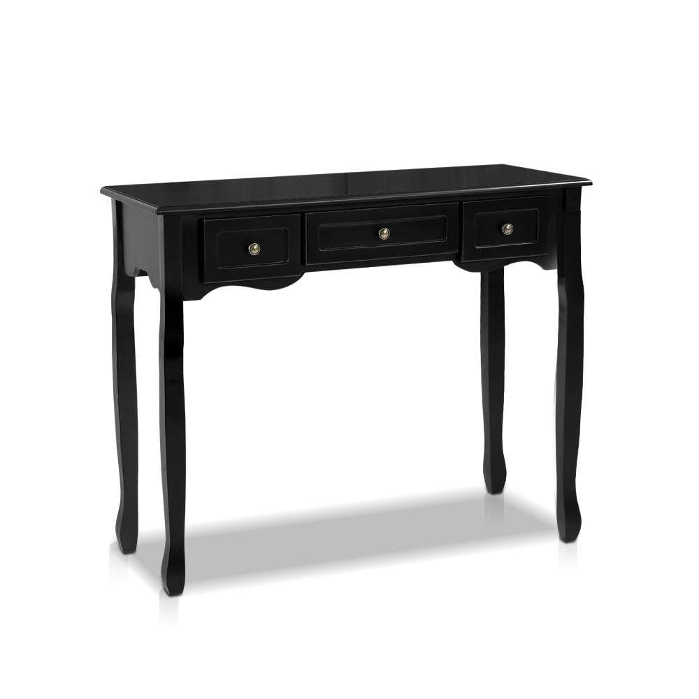 Artiss Hallway Table Black 3 Drawers - Newstart Furniture