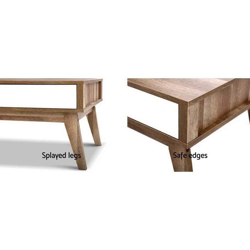 Artiss Sanna Coffee Table 2 Drawers - Newstart Furniture