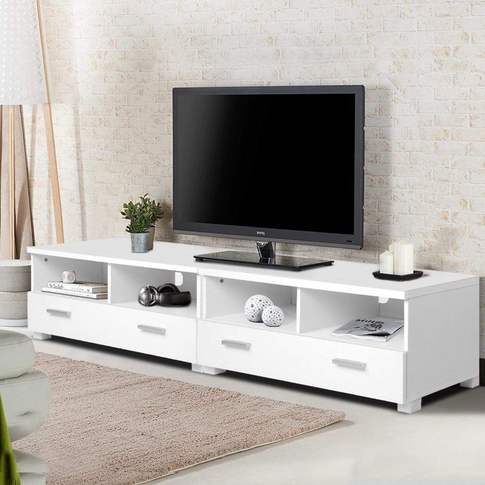 Artiss TV Stand Entertainment Unit with Drawers White - Newstart Furniture