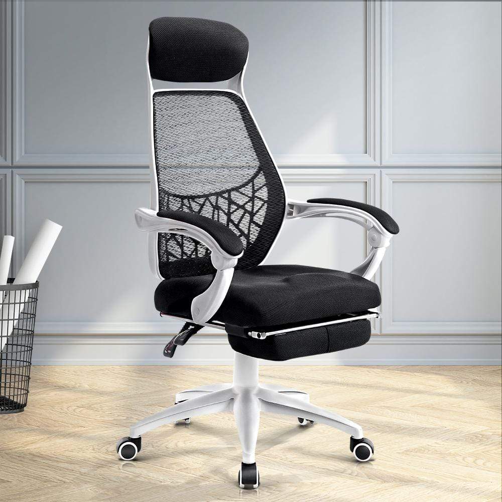 Artiss Gaming Office Chair Computer Desk Chair Home Work Study White - Newstart Furniture
