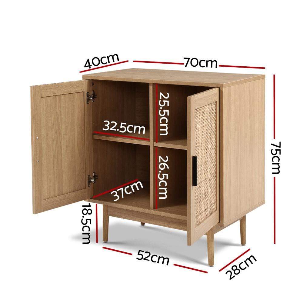 Artiss Rattan Buffet Sideboard Cabinet Storage Hallway Table Kitchen Cupboard - Newstart Furniture