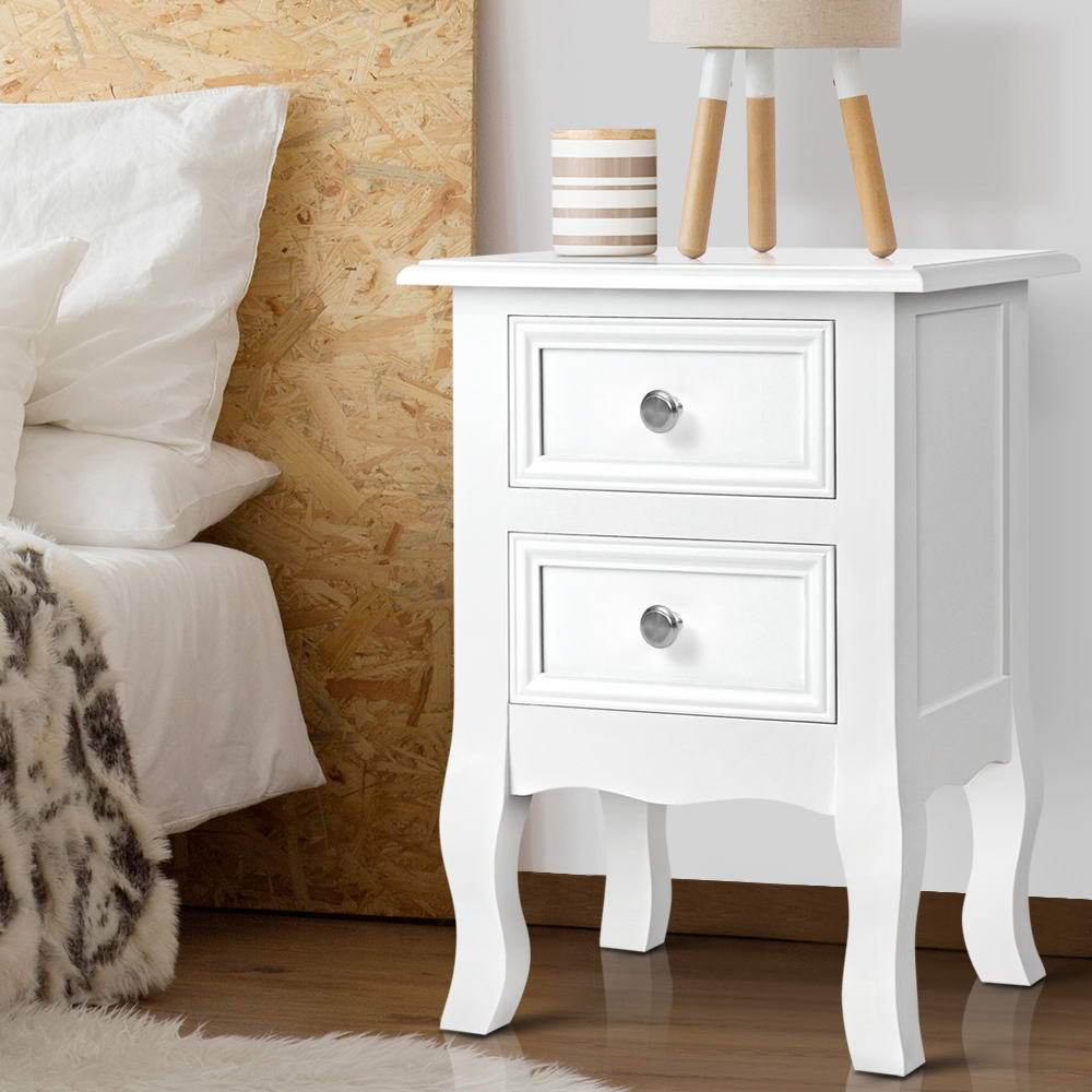 Artiss Bedside Tables Drawers Side Table French Storage Cabinet Nightstand Lamp - Newstart Furniture