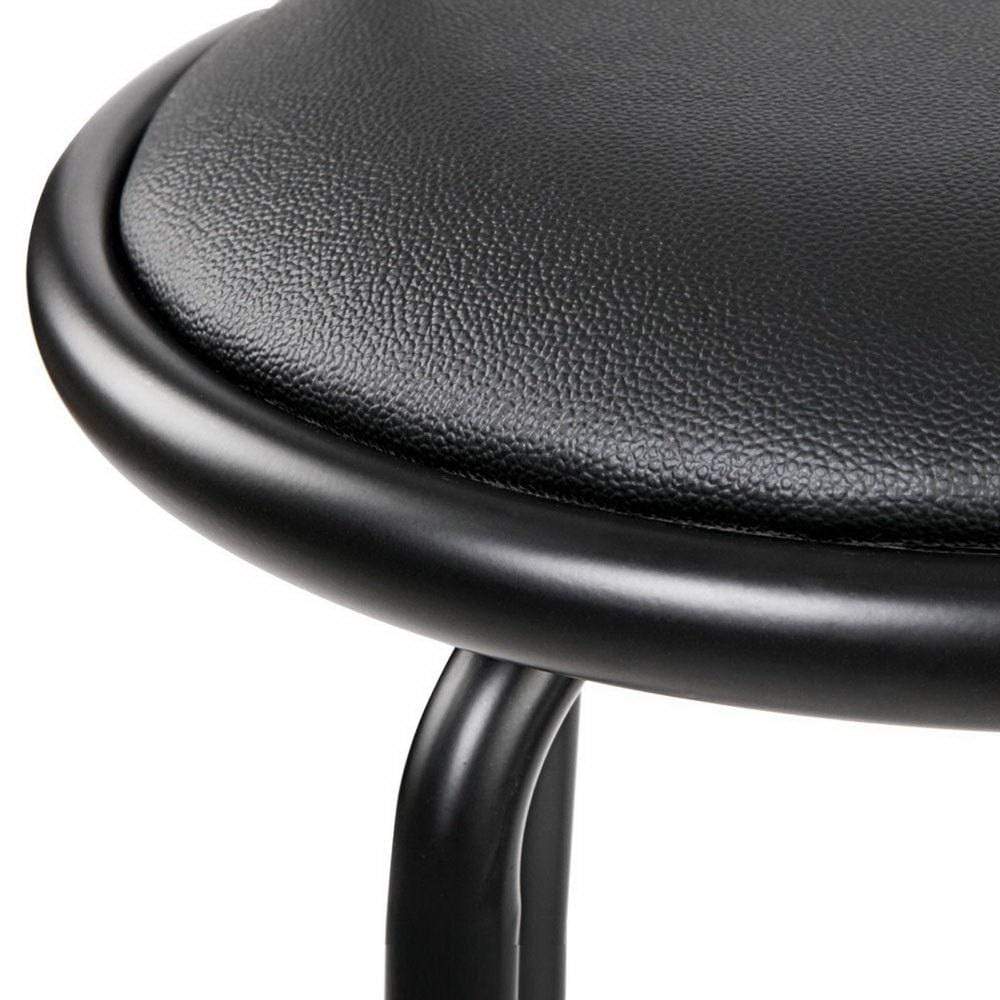Artiss Set of 4 PU Leather Bar Stools - Black and Steel - Newstart Furniture