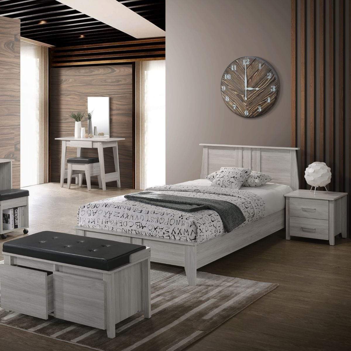 King Wooden Bed Frame Base - Newstart Furniture