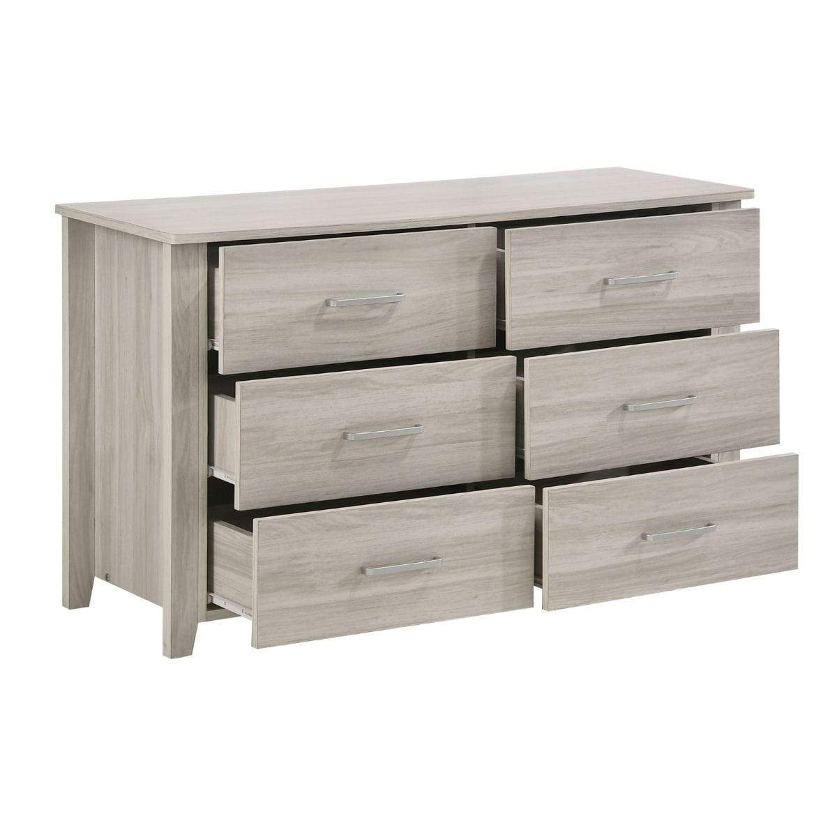 White 6 Chest of Drawers Bedroom Cabinet Storage Tallboy Dresser - Newstart Furniture