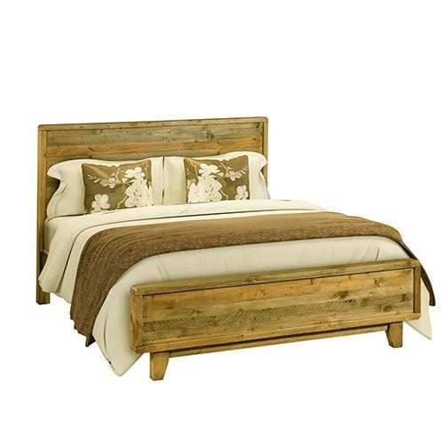 Woodstyle Bedframe Double Size Antique Light Brown - Newstart Furniture