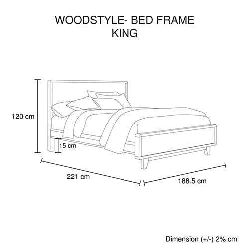 Woodstyle Bedframe King Size Antique Light Brown - Newstart Furniture