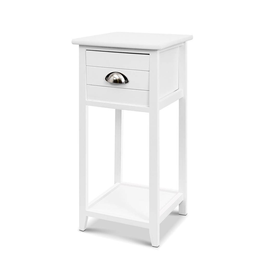 Artiss Bedside Table Nightstand Drawer Storage Cabinet Lamp Side Shelf White - Newstart Furniture