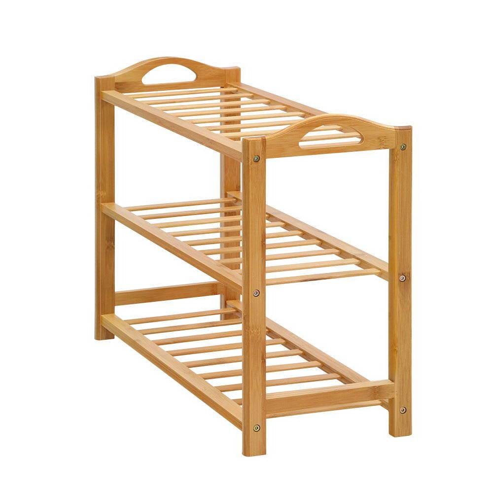 Artiss 3 Tiers Bamboo Shoe Rack Storage Organiser Wooden Shelf Stand Shelves - Newstart Furniture