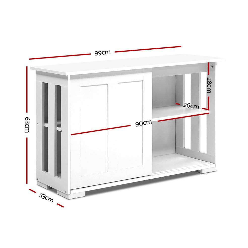 Artiss Buffet Sideboard Cabinet White Doors Storage Shelf Cupboard Hallway Table White - Newstart Furniture