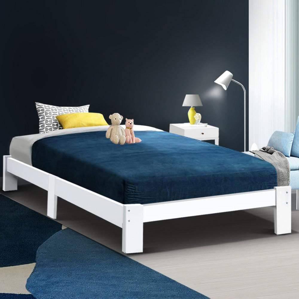 Artiss Bed Frame Single Wooden Bed Base Frame Size JADE Timber Mattress Platform - Newstart Furniture