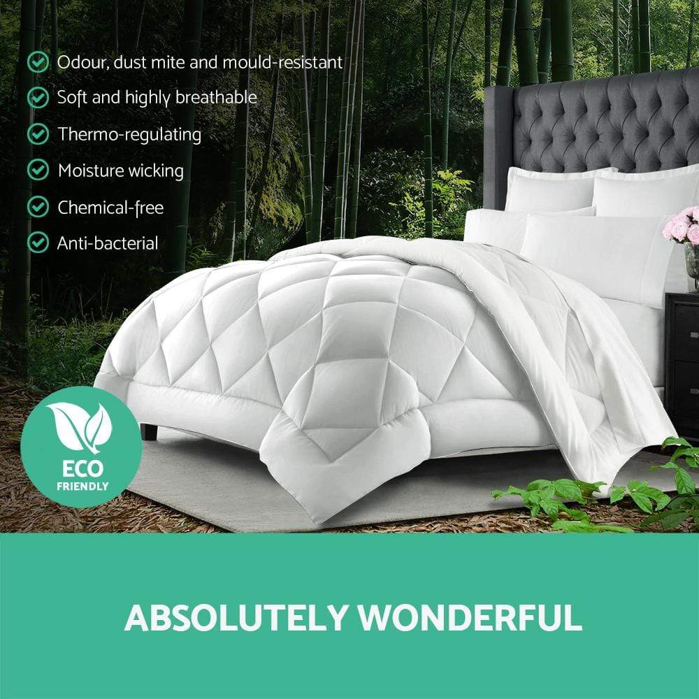 Giselle Bedding King Size 400GSM Microfibre Bamboo Microfiber Quilt - Newstart Furniture