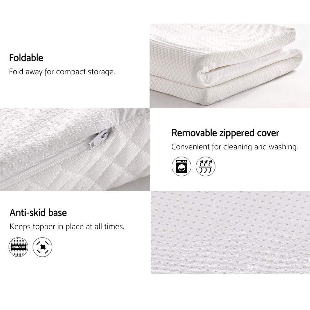 Giselle Bedding Memory Foam Mattress Topper w/Cover 8cm - Queen - Newstart Furniture