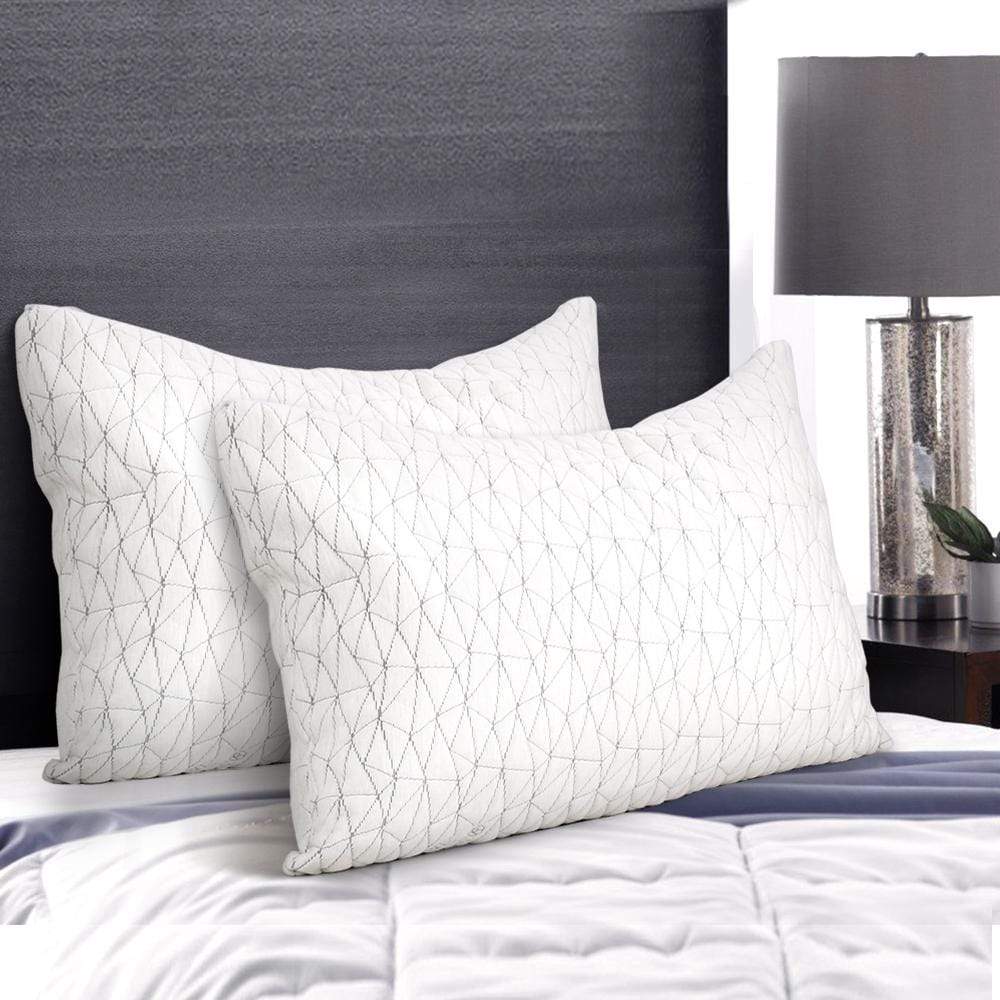 Giselle Bedding Set of 2 Rayon Single Memory Foam Pillow - Newstart Furniture