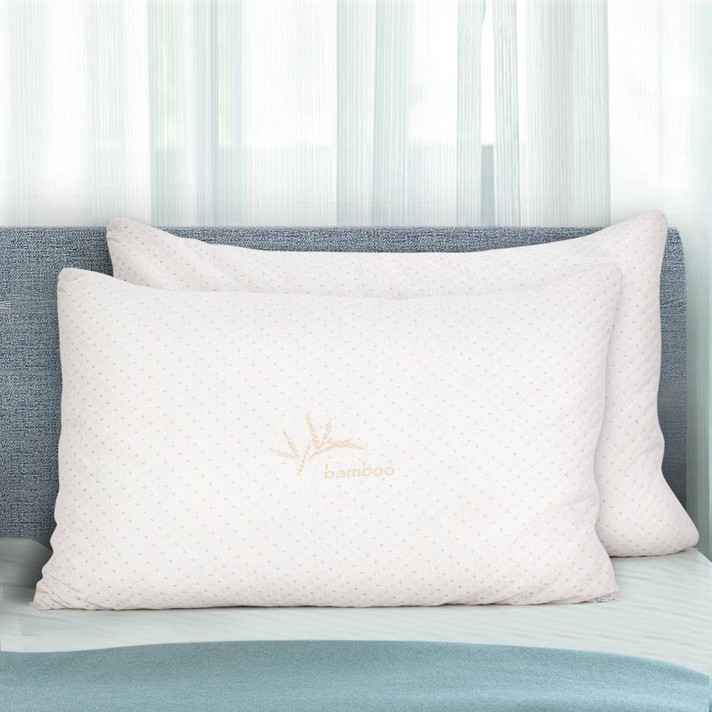 Giselle Bedding Set of 2 Single Bamboo Memory Foam Pillow - Newstart Furniture