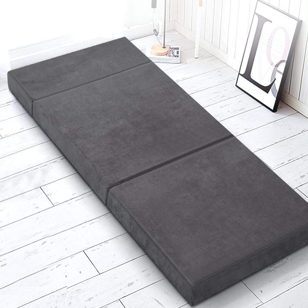 Giselle Bedding Folding Foam Portable Mattress Grey - Newstart Furniture