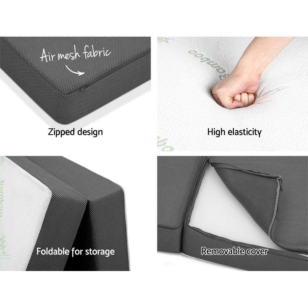 Giselle Bedding Folding Foam Portable Mattress Bamboo Fabric - Newstart Furniture