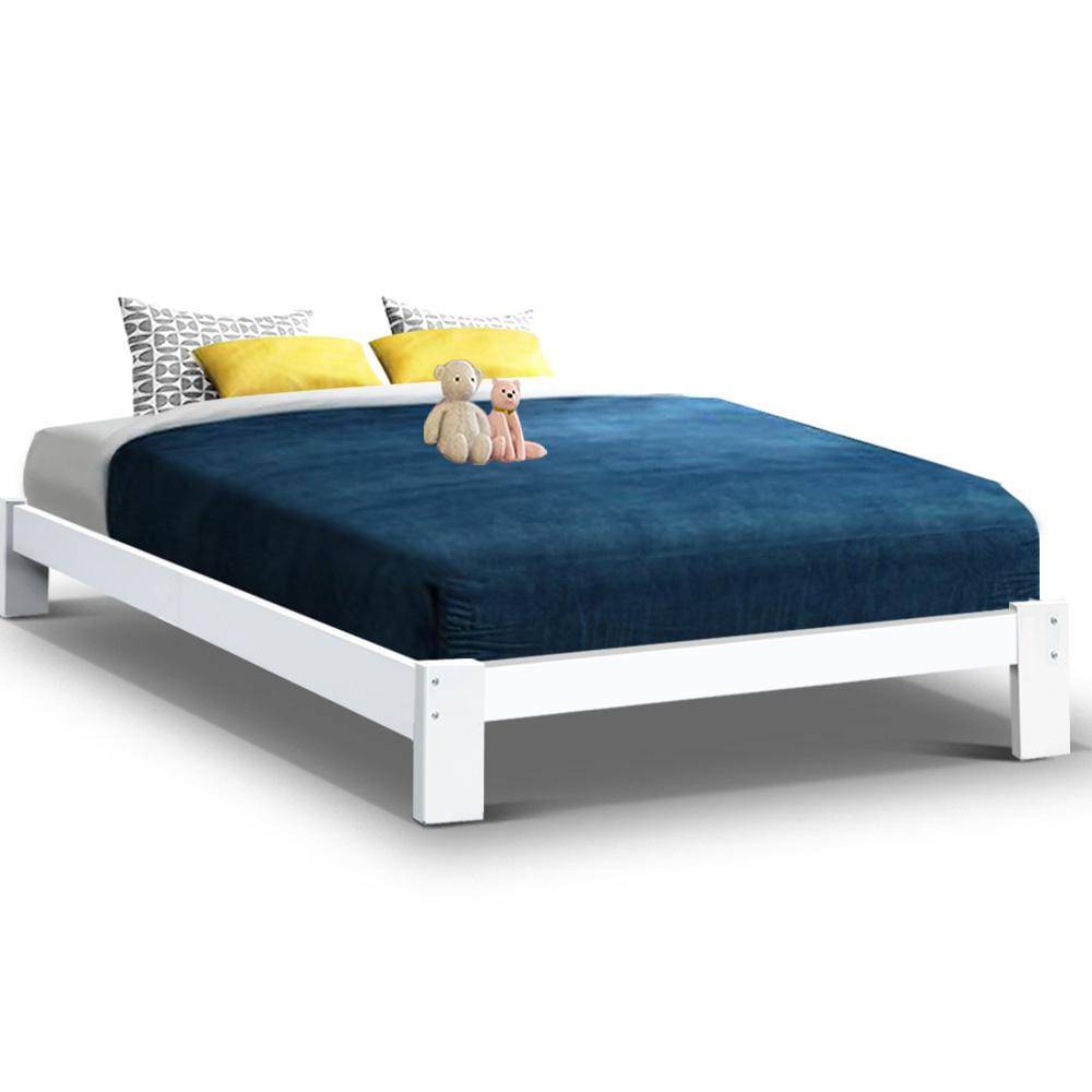 Artiss Bed Frame Double Size Wooden Bed Base JADE Timber Foundation Mattress - Newstart Furniture