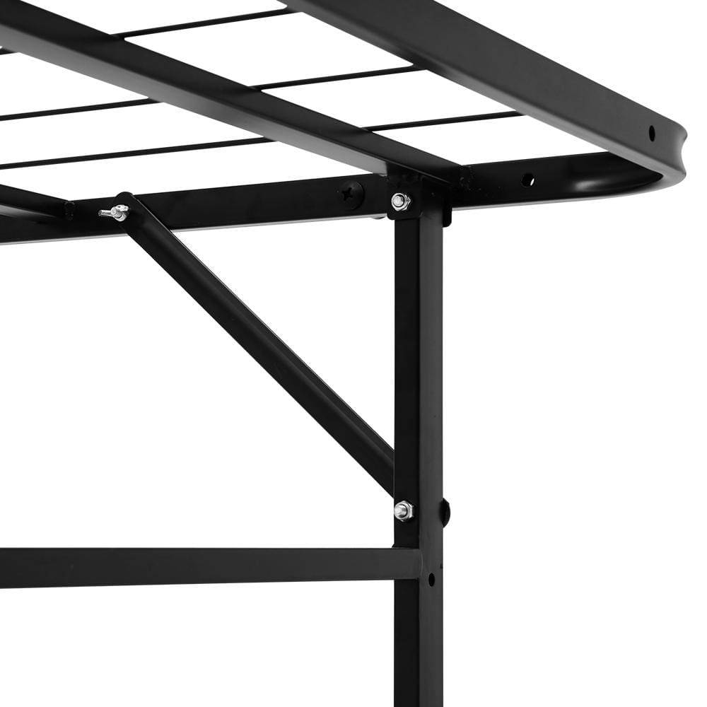 Artiss Foldable Single Metal Bed Frame - Black - Newstart Furniture