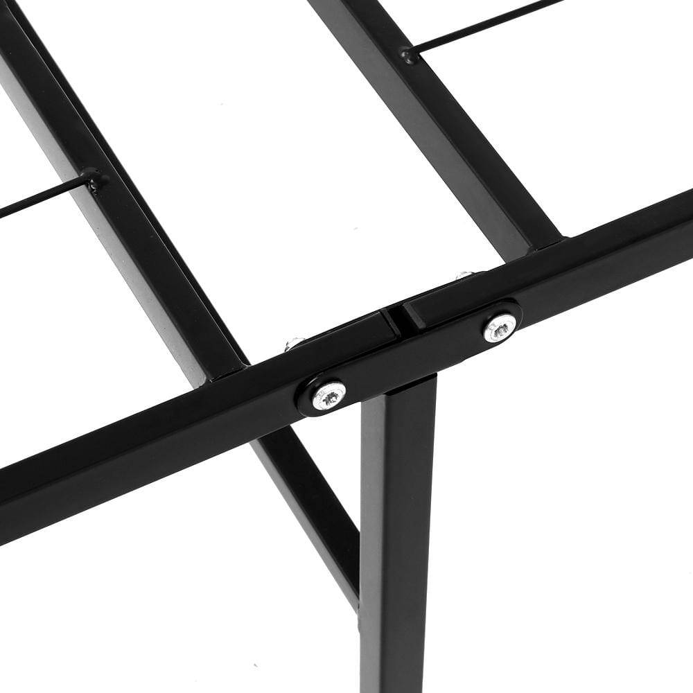 Artiss Folding Bed Frame Metal Bed Base King Single Size Portable Black - Newstart Furniture