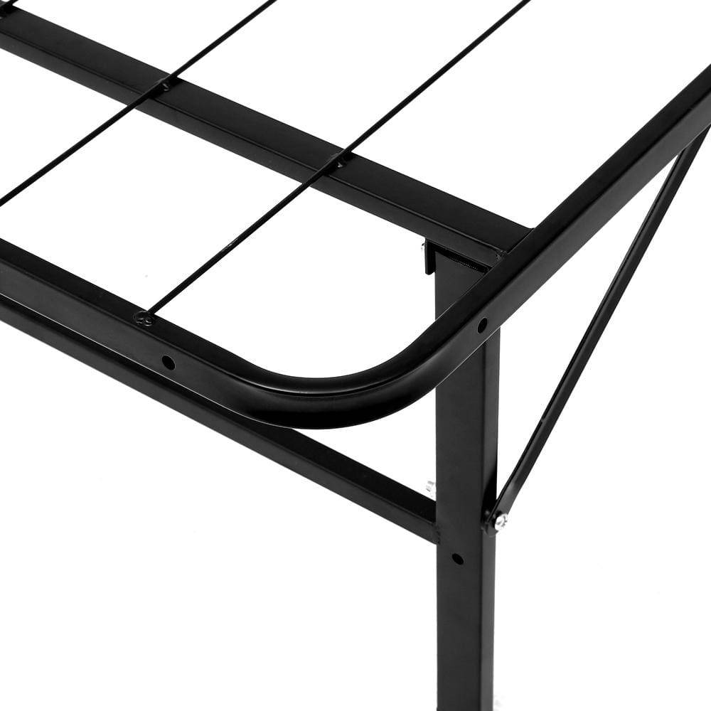 Artiss Folding Bed Frame Metal Bed Base King Single Size Portable Black - Newstart Furniture