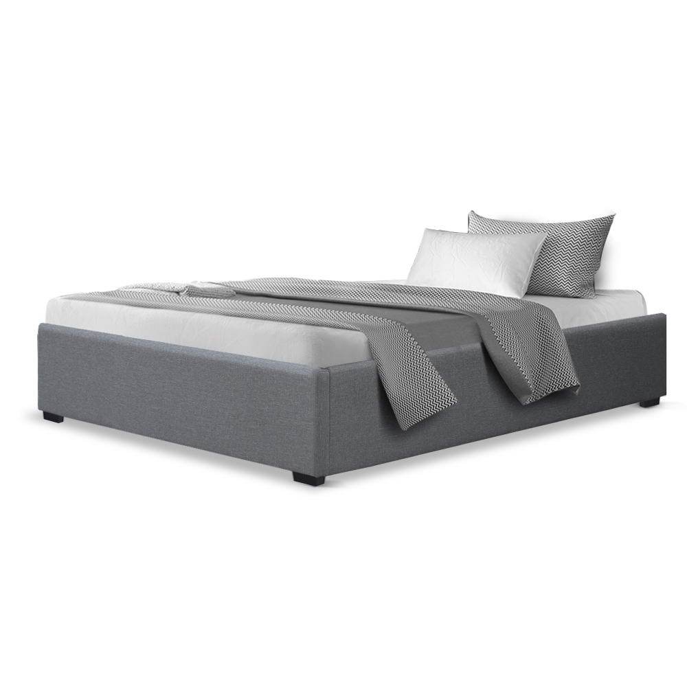 Artiss King Single Size Gas Lift Bed Frame Base With Storage Platform Fabric - Newstart Furniture