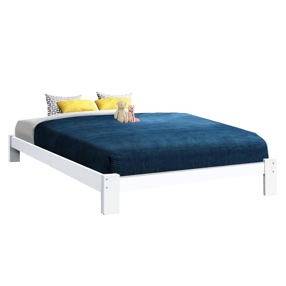 Artiss Bed Frame Queen Wooden Bed Base Frame Size Timber Mattress Platform - Newstart Furniture