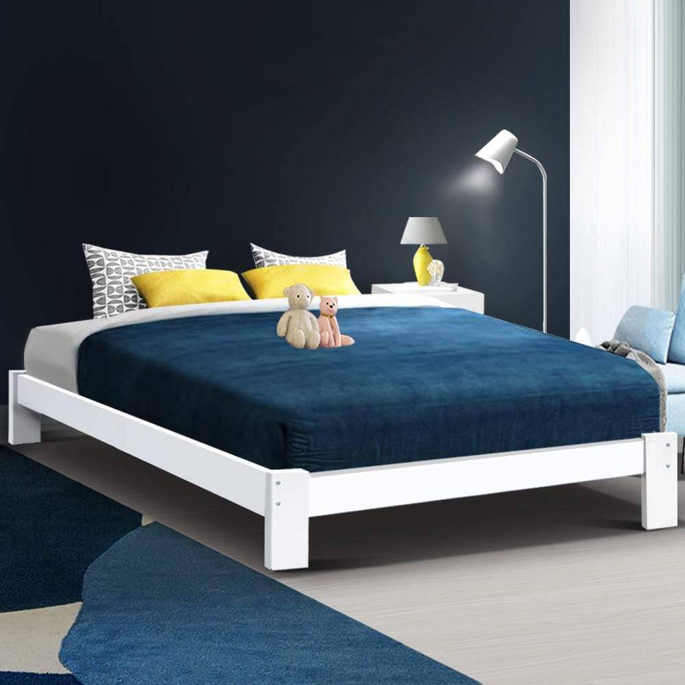 Artiss Bed Frame Queen Wooden Bed Base Frame Size Timber Mattress Platform - Newstart Furniture