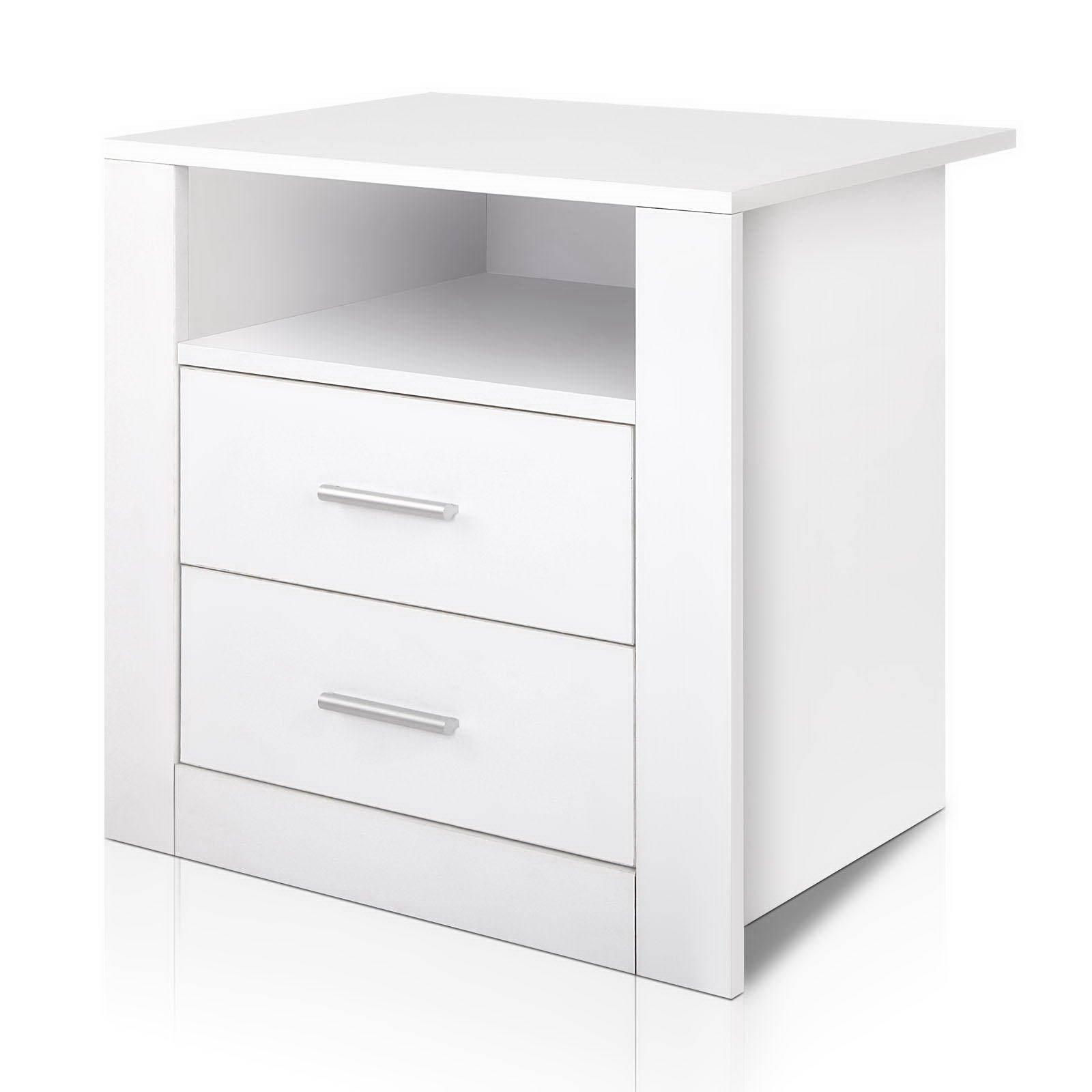 Artiss Bedside Tables Drawers Storage Cabinet Drawers Side Table White - Newstart Furniture