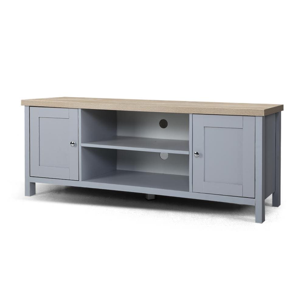 Artiss TV Cabinet Entertainment Unit Stand French Provincial Storage Shelf Wooden 130cm Grey - Newstart Furniture