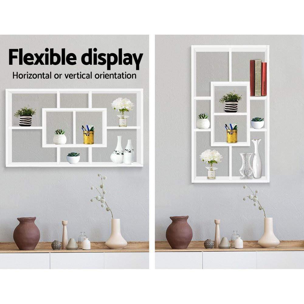 Artiss Floating Wall Shelf DIY Mount Storage Bookshelf Display Rack White - Newstart Furniture