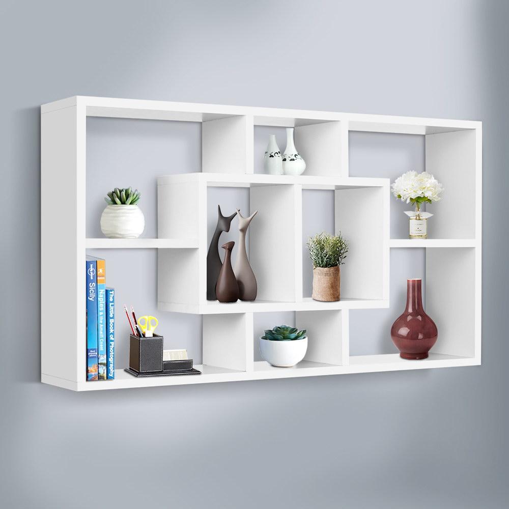 Artiss Floating Wall Shelf DIY Mount Storage Bookshelf Display Rack White - Newstart Furniture